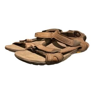 VIONIC Men’s Boyes Slip On Sandals Vibram Soles Size 12 Brown Strappy Sandals